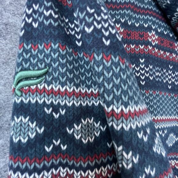 Fabletics Forever Fleece Hooded Jumpsuit Women Small Blue Red Aztec Drawstring - Picture 4 of 8